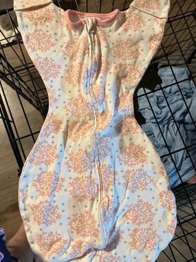 Swaddle Designs Pink Floral Zip One-Piece Bodysuit